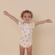Snuggle Hunny Short Sleeve Organic Bodysuit - Beach Fun
