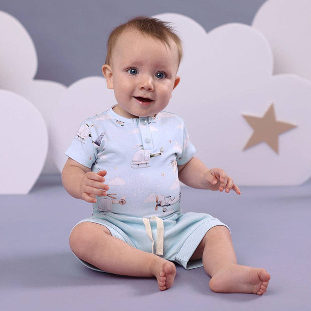 Snuggle Hunny Taking Flight Short Sleeve Organic Bodysuit