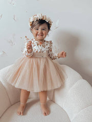 A Little Lacey Millie Rose Girls Long Sleeve Dress