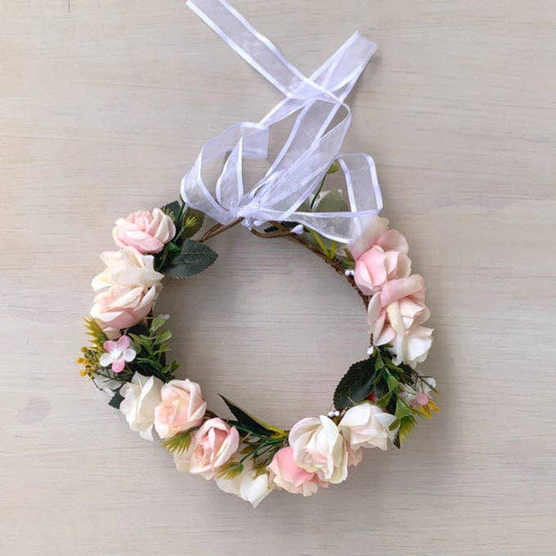 A Little Lacey Macie Girls Soft Pink Flower Crown