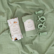 All 4 Ella Organic Swaddles & 4 pegs Gift Set - Country Farm