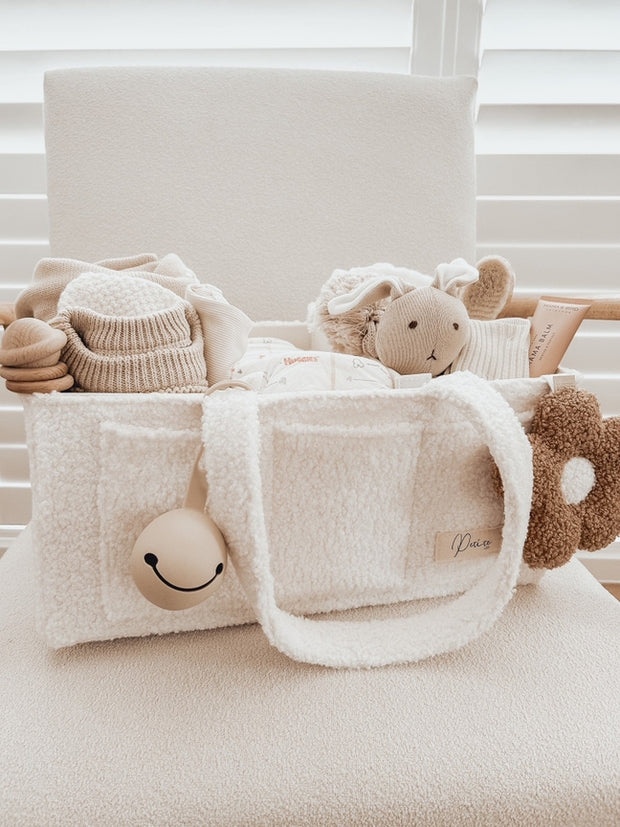 Petite & Co Nappy Caddy Organiser - All Teddy - Snow