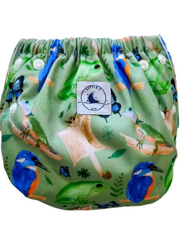 Little E & Co Reusable Swim Nappy & Mini Wet Bag Combo - Forest