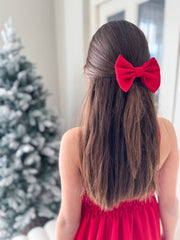 A Little Lacey Sabrina Red Girls Hair Bow