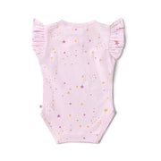Snuggle Hunny Twinkle Short Sleeve Organic Bodysuit with Frill