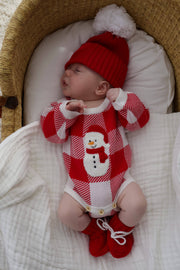 Petite & Co Snowman Sherpa Romper