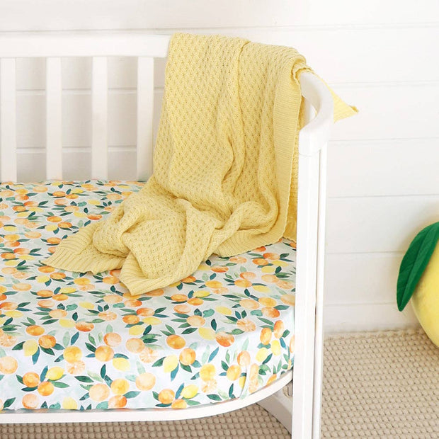 Snuggle Hunny Sunlight Diamond Knit Organic Baby Blanket