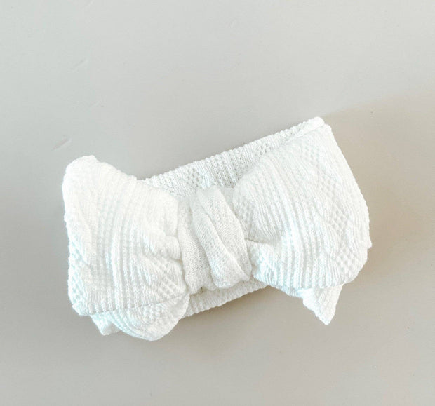 Petite & Co Knit Oversized Bow - White