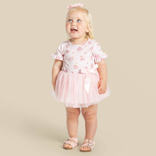 Designer Kidz Bella Floral S/S Tutu Romper