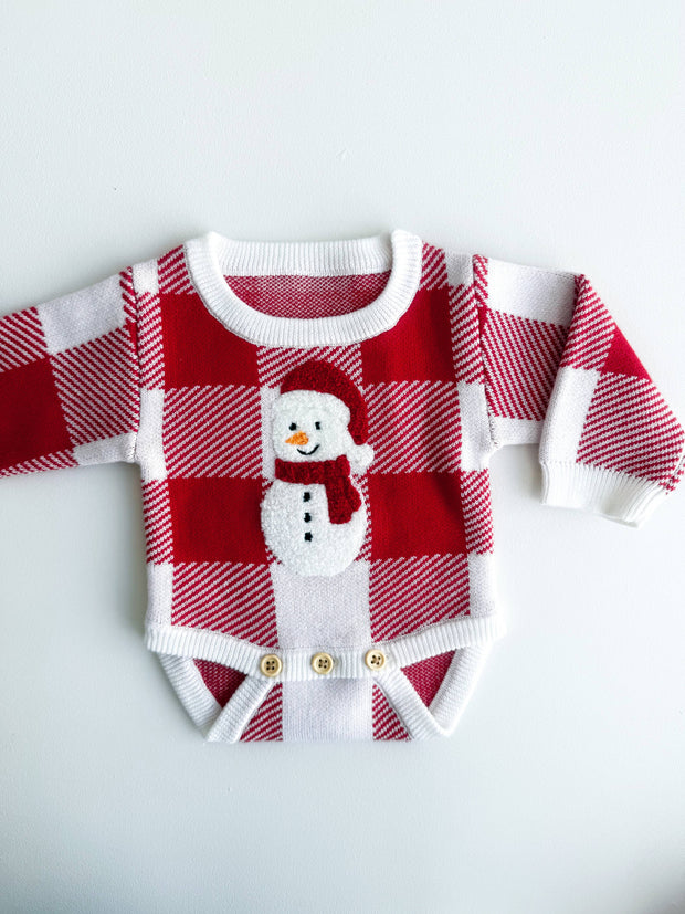 Petite & Co Snowman Sherpa Romper