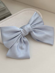 A Little Lacey Girls Blue Satin Bow