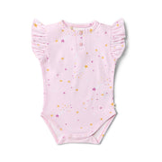 Snuggle Hunny Twinkle Short Sleeve Organic Bodysuit with Frill