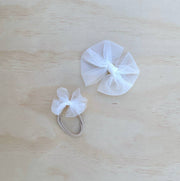 A Little Lacey Ivory Tulle Bow
