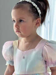 A Little Lacey Anastasia Girls Rainbow Organza Dress