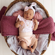 Snuggle Hunny Twinkle Short Sleeve Organic Bodysuit with Frill