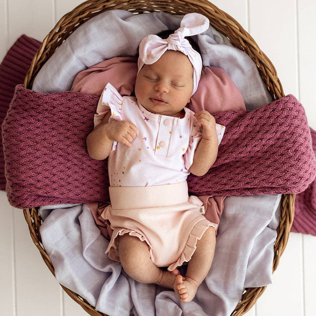 Snuggle Hunny Twinkle Short Sleeve Organic Bodysuit with Frill
