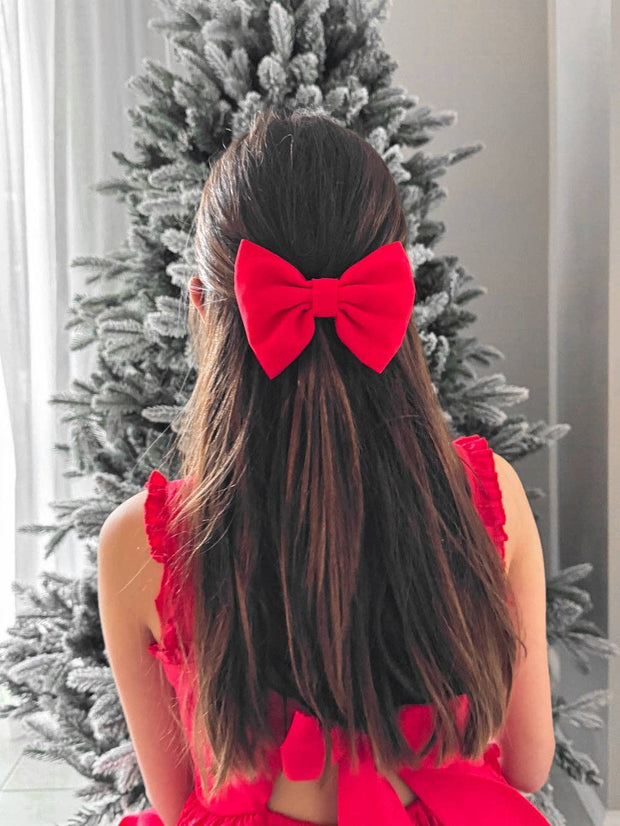 A Little Lacey Phoebe Red Girls Hair Bow