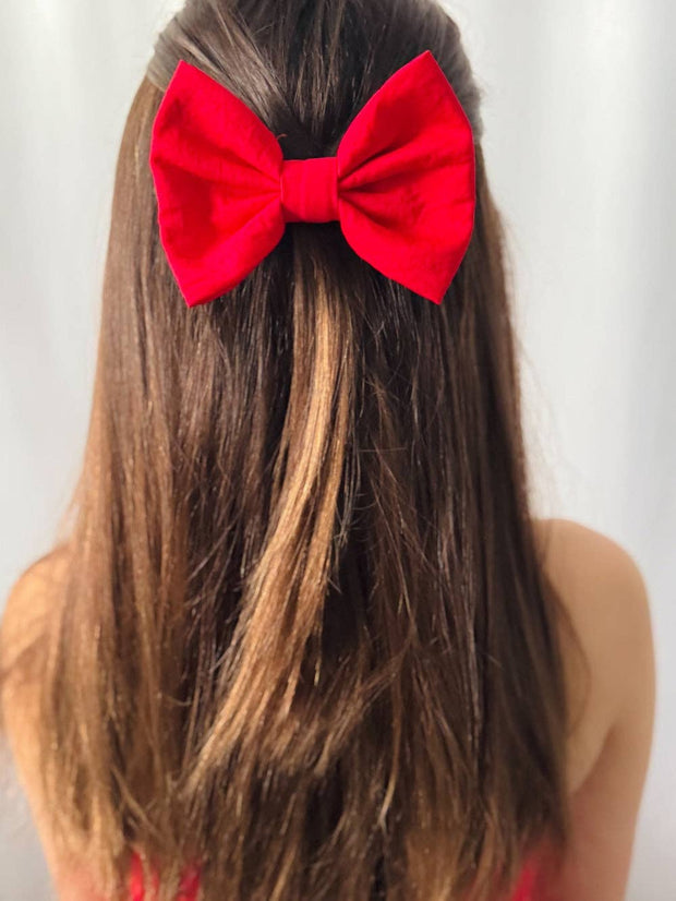 A Little Lacey Phoebe Red Girls Hair Bow
