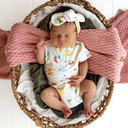 Snuggle Hunny Short Sleeve Organic Bodysuit - Beach Fun