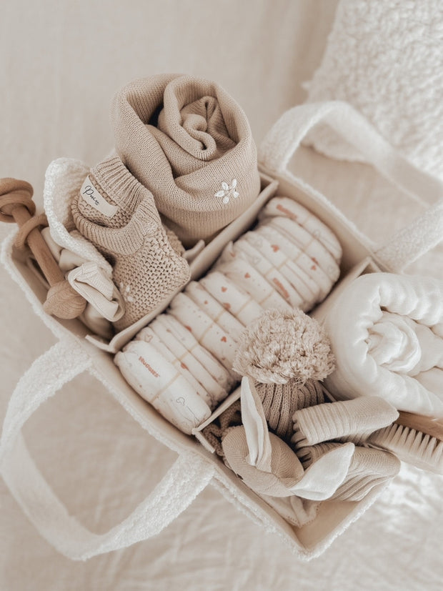 Petite & Co Nappy Caddy Organiser - All Teddy - Snow
