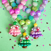 Sweet As Sugar Jewellery Beaded Necklace - Christmas Tree - Green