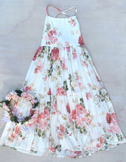 A Little Lacey Ava Girls Floral Maxi Dress