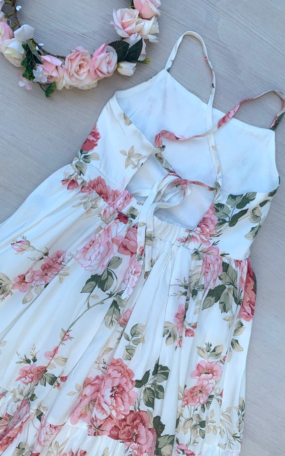 A Little Lacey Ava Girls Floral Maxi Dress