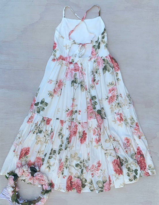 A Little Lacey Ava Girls Floral Maxi Dress