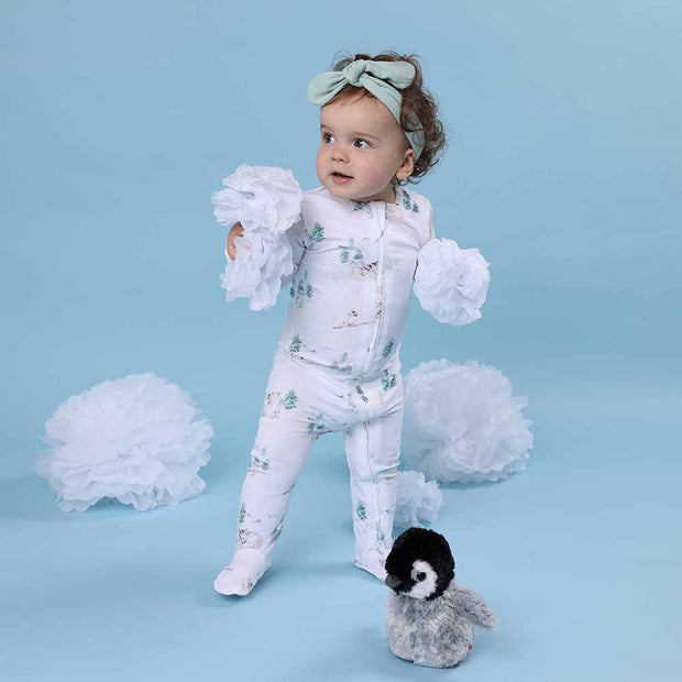 Snuggle Hunny Organic Snuggle Sleepsuit Zip Footie - Arctic