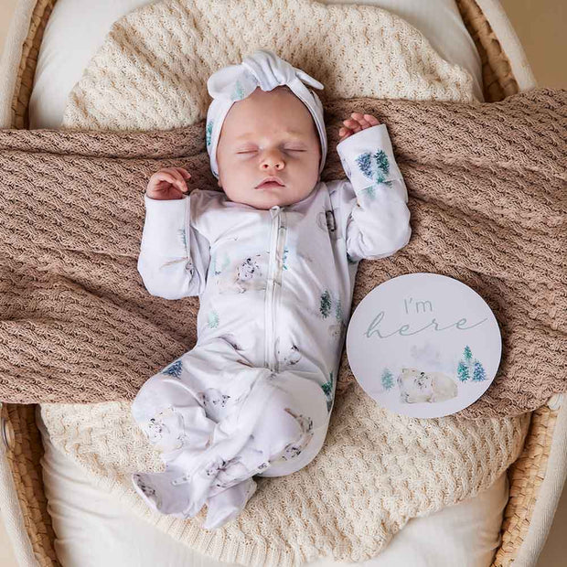 Snuggle Hunny Organic Snuggle Sleepsuit Zip Footie - Arctic