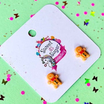 Sweet As Sugar Jewellery Christmas Stud Earrings - Gingerbread Man
