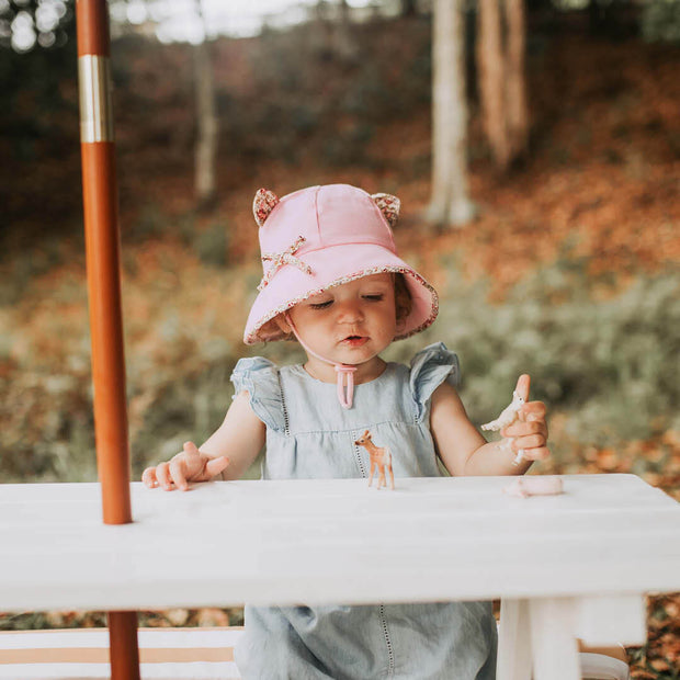 Bedhead Hats Toddler Bucket Hat - Paisley Trimmed Kitty  - Blush