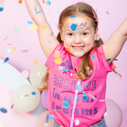 Glitter Girl Sparkling Pink T-Shirt - "Believe in your Dreams"