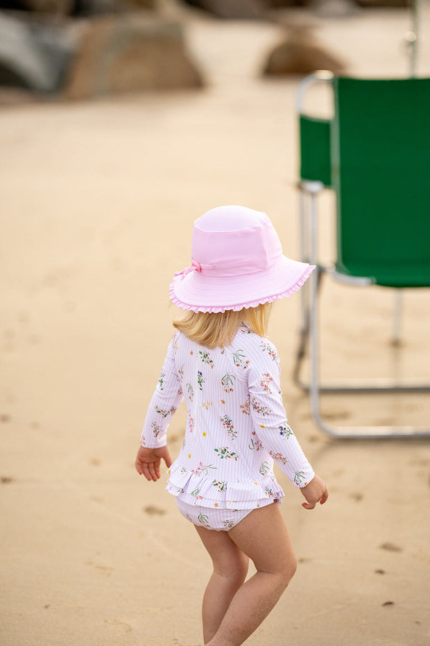 Minihaha Pale Pink Swim Hat with Quick Release Neck Tie