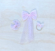 A Little Lacey Poppy Pink Tulle Bow
