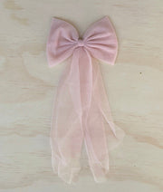 A Little Lacey Dusty Pink Tulle Bow