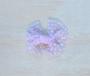 A Little Lacey Poppy Pink Tulle Bow