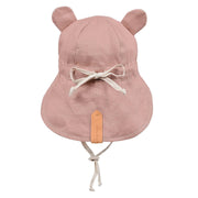 Bedhead 'Roamer' Baby Reversible Teddy Flap Sun Hat - Rosa/Flax