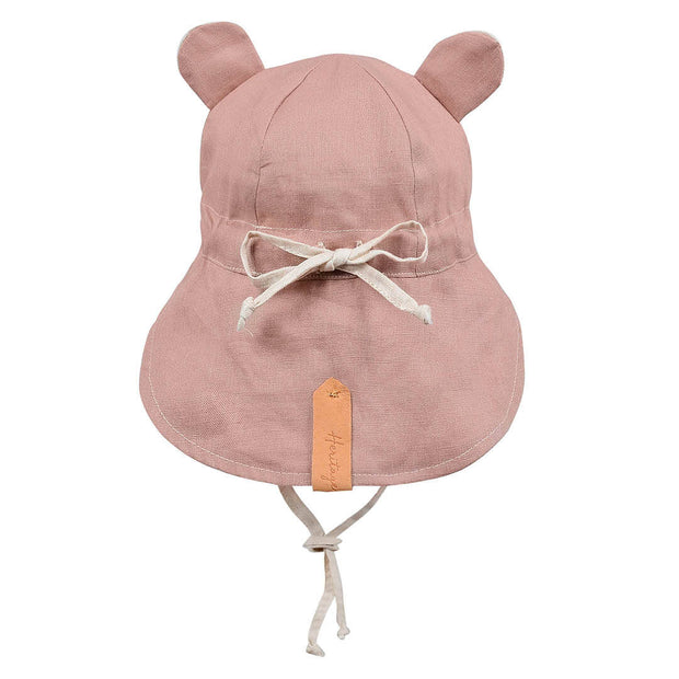 Bedhead 'Roamer' Baby Reversible Teddy Flap Sun Hat - Rosa/Flax