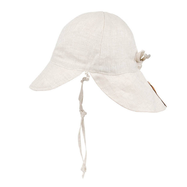 Bedhead 'Roamer' Baby Reversible Teddy Flap Sun Hat - Rosa/Flax