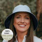 Bedhead 'Vacationer' Reversible Ladies Sun Hat - Charlie/Indigo