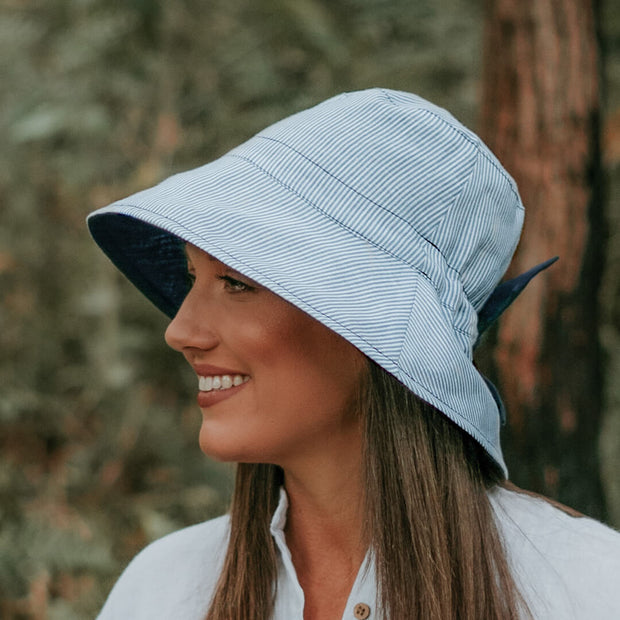 Bedhead 'Vacationer' Reversible Ladies Sun Hat - Charlie/Indigo