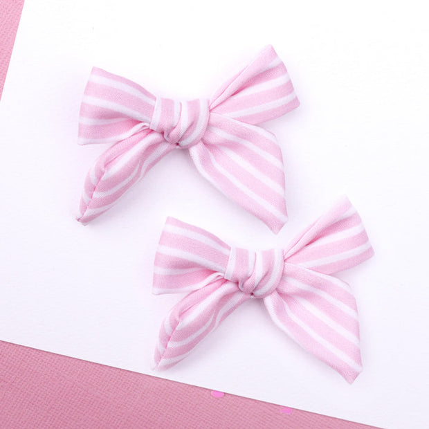 Lauren Hinkley Australia Hair Clips - Pink Striped Bow Clips