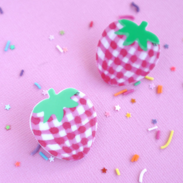 Lauren Hinkley Australia Hair Clips - Tea Party Red Strawberry Hair Clips