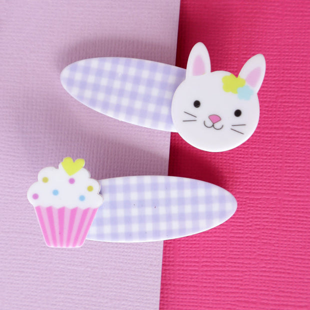 Lauren Hinkley Australia Hair Clips - Tea Party Cupcake Bunny Hair Clips