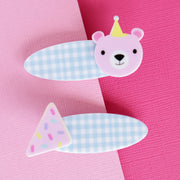 Lauren Hinkley Australia Hair Clips - Tea Party Fairy Bread Bear Hair Clips