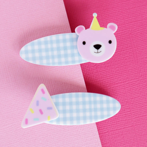 Lauren Hinkley Australia Hair Clips - Tea Party Fairy Bread Bear Hair Clips