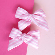 Lauren Hinkley Australia Hair Clips - Pink Striped Bow Clips