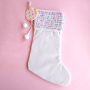 Lauren Hinkley Enchanted Christmas Sequin Stocking - White