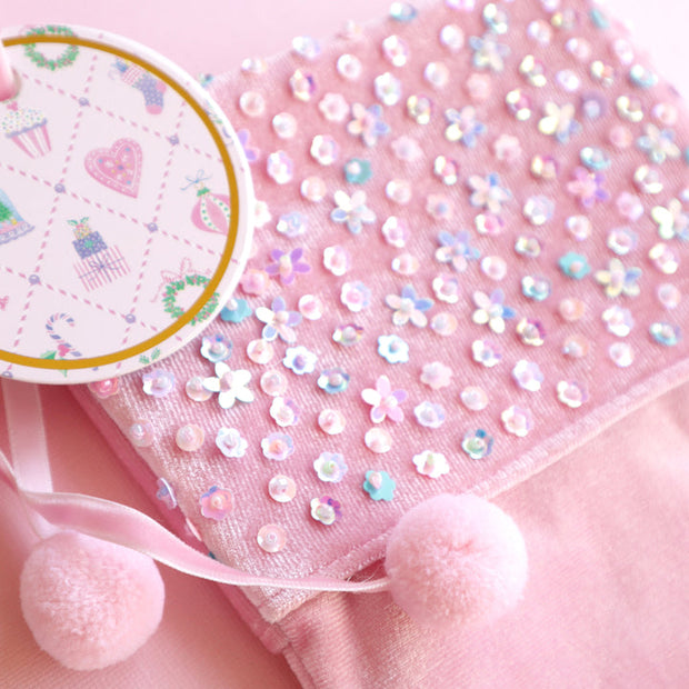 Lauren Hinkley Enchanted Christmas Sequin Stocking - Pink